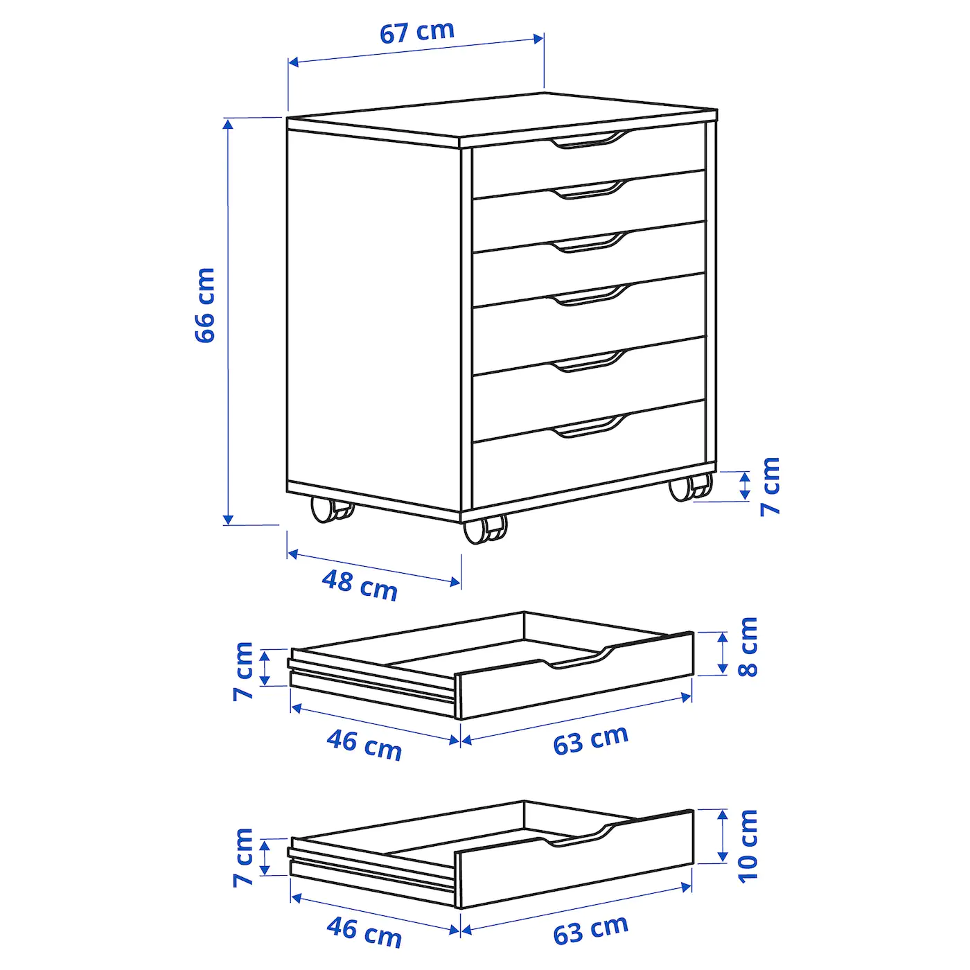 Cheap ⌛ IKEA ALEX Drawer Unit On Casters Grayturquoise 26 3/8x26 " ⭐ 5 Cheap ⌛ IKEA ALEX Drawer Unit On Casters Grayturquoise 26 3/8x26 " ⭐ - Image 5