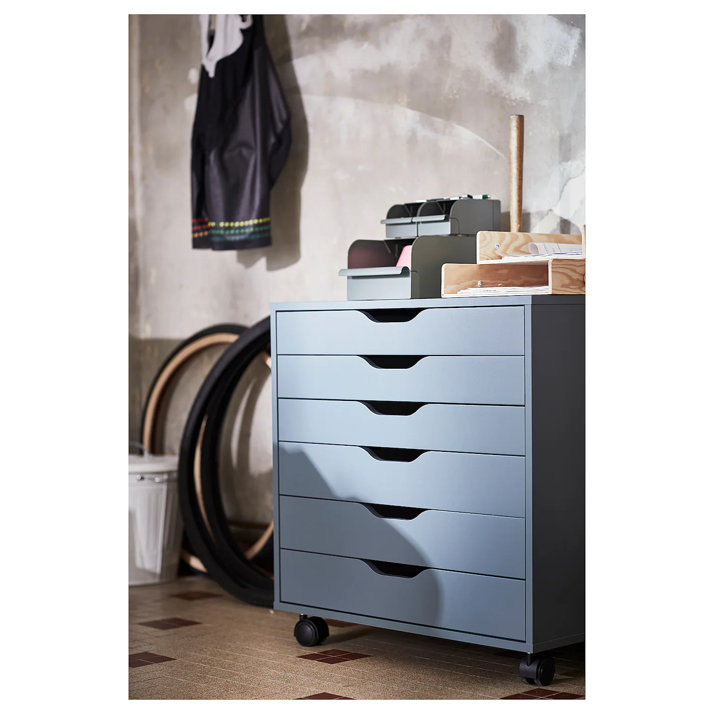 Cheap ⌛ IKEA ALEX Drawer Unit On Casters Grayturquoise 26 3/8x26 " ⭐ 4 Cheap ⌛ IKEA ALEX Drawer Unit On Casters Grayturquoise 26 3/8x26 " ⭐ - Image 4