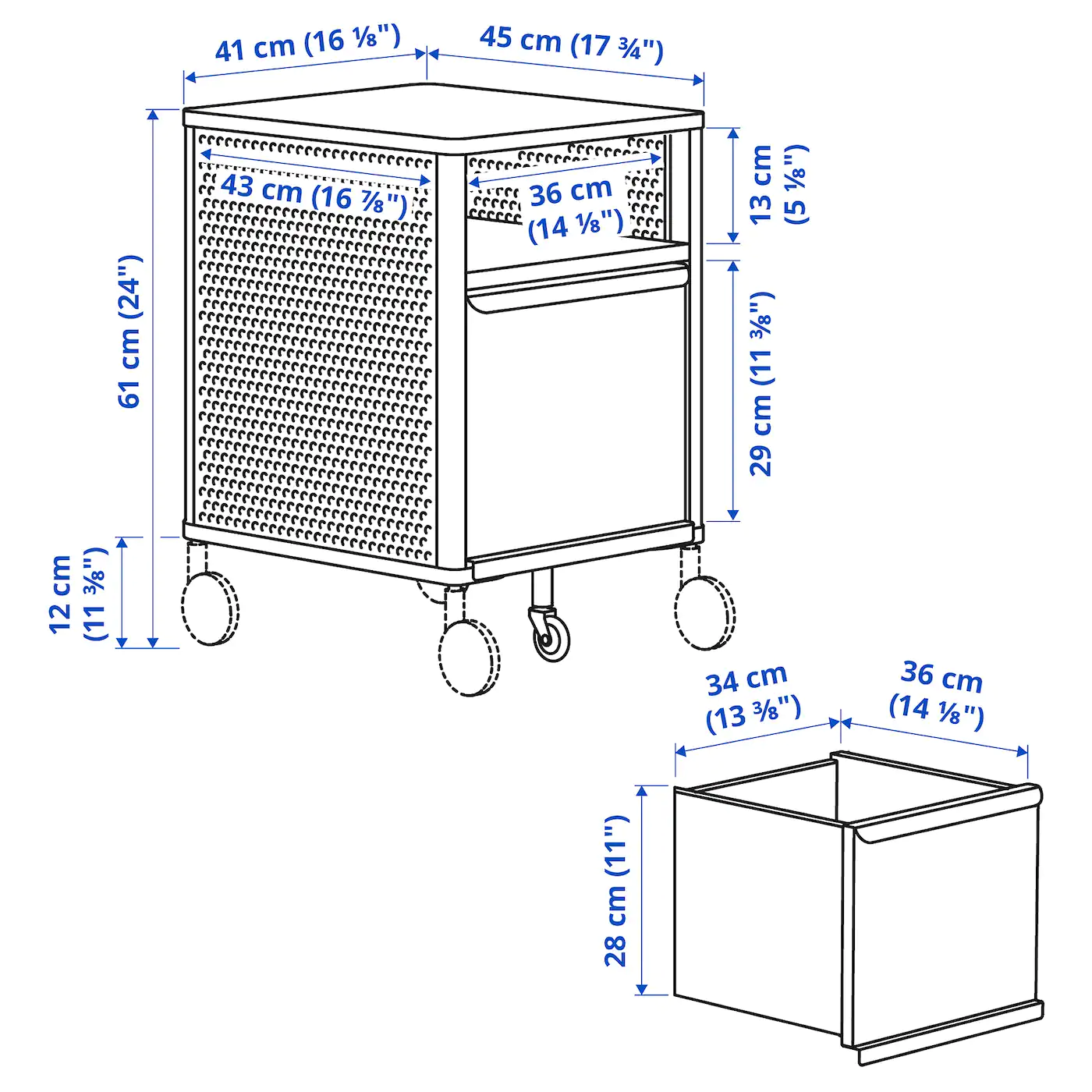 New ๐ฏ IKEA BEKANT Storage Unit On Casters Mesh White 16 1/8x24 " ๐ 8 New ๐ฏ IKEA BEKANT Storage Unit On Casters Mesh White 16 1/8x24 " ๐ - Image 8