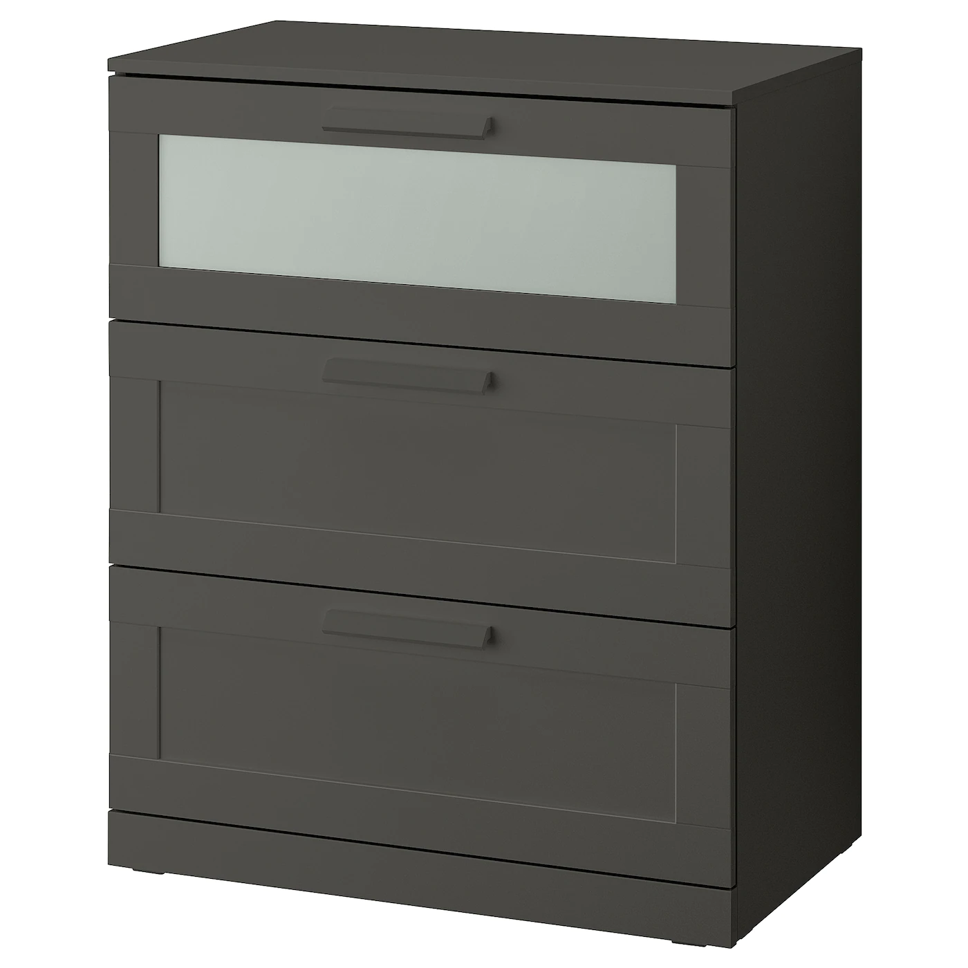Best deal 😉 IKEA BRIMNES 3drawer Chest Gray/frosted Glass 30 3/4x37 3/8 " 🥰