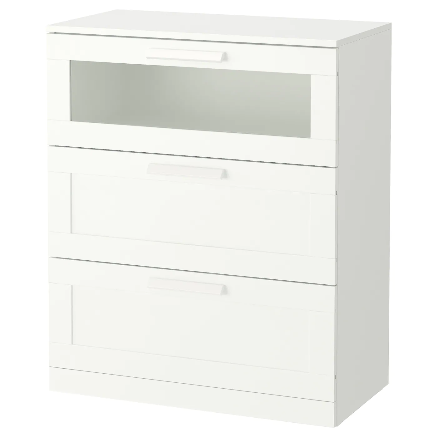 Cheapest ❤️ IKEA BRIMNES 3drawer Chest White/frosted Glass 30 3/4x37 3/8 " 👏