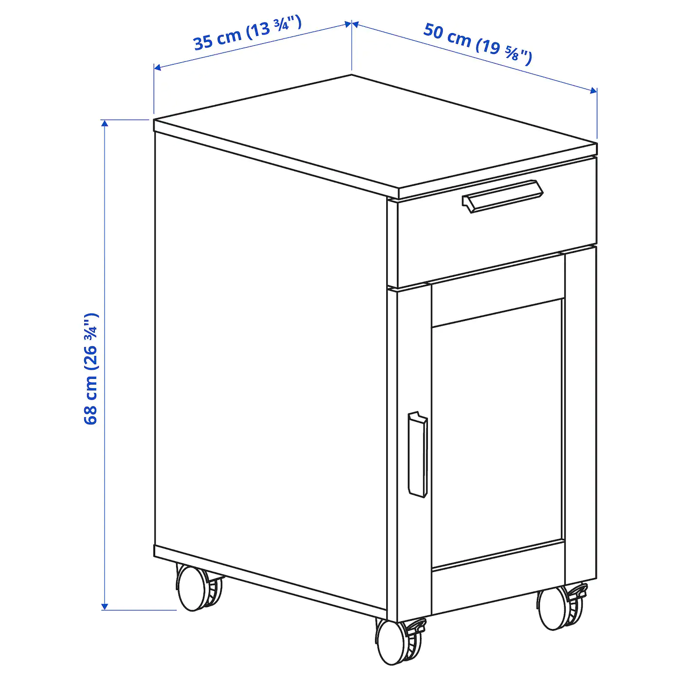 Cheap 🎁 IKEA BRIMNES Drawer Unit On Casters White 13 3/4x26 3/4 " ✨ 3 Cheap 🎁 IKEA BRIMNES Drawer Unit On Casters White 13 3/4x26 3/4 " ✨ - Image 3