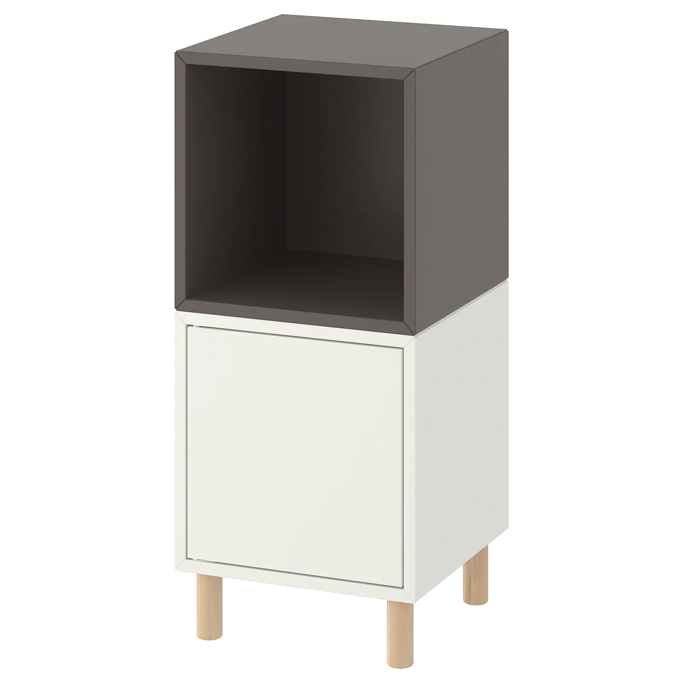 Best Pirce ⭐ IKEA EKET Storage Combination With Legs White Dark Gray/wood 13 3/4x13 3/4x31 1/2 " 👏