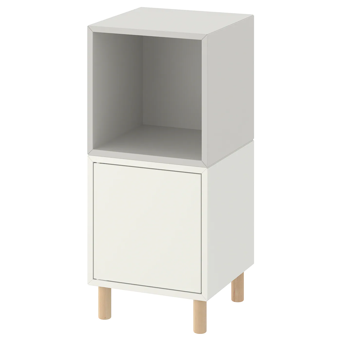 New 😀 IKEA EKET Storage Combination With Legs White Light Gray/wood 13 3/4x13 3/4x31 1/2 " 😀