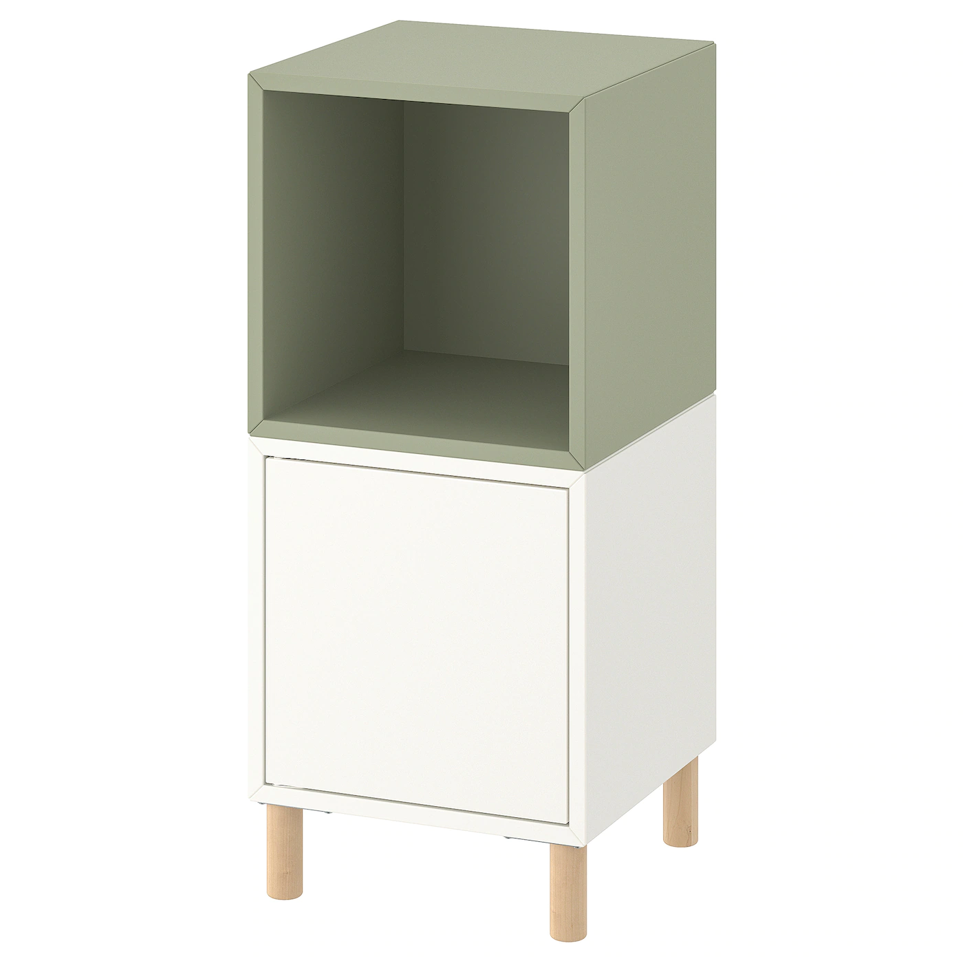 Best Pirce 😀 IKEA EKET Storage Combination With Legs White Light Green/wood 13 3/4x13 3/4x31 1/2 " ✔️
