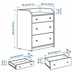 Cheapest ❤️ IKEA HAUGA 3drawer Chest White 27 1/2x33 1/8 " 🎉 -Deals Ikea Dressers Store hauga 3 drawer chest white 0948144 pe798882 s5