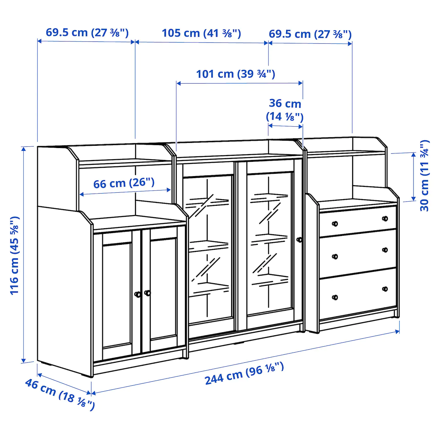 Deals ๐ฅ IKEA HAUGA Storage Combination Gray 96 1/8x18 1/8x45 5/8 " ๐งจ 6 Deals ๐ฅ IKEA HAUGA Storage Combination Gray 96 1/8x18 1/8x45 5/8 " ๐งจ - Image 6
