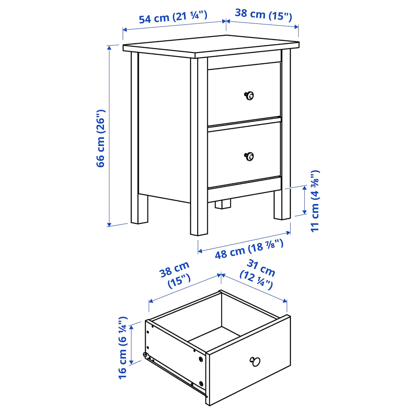 Budget 💯 IKEA HEMNES 2drawer Chest White Stain 21 1/4x26 " 💯 6 Budget 💯 IKEA HEMNES 2drawer Chest White Stain 21 1/4x26 " 💯 - Image 6