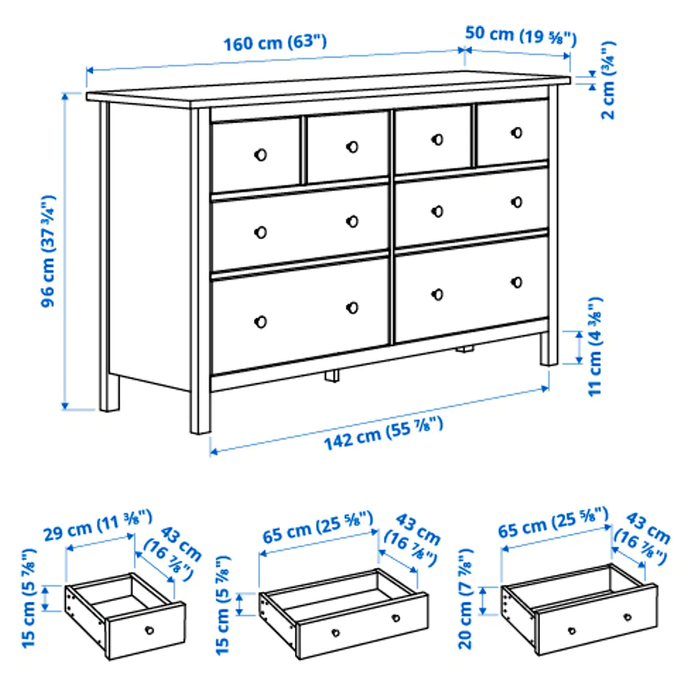 Deals โ๏ธ IKEA HEMNES 8drawer ๐ Dresser Blackbrown 63x37 3/4 " โจ 6 Deals โ๏ธ IKEA HEMNES 8drawer ๐ Dresser Blackbrown 63x37 3/4 " โจ - Image 6