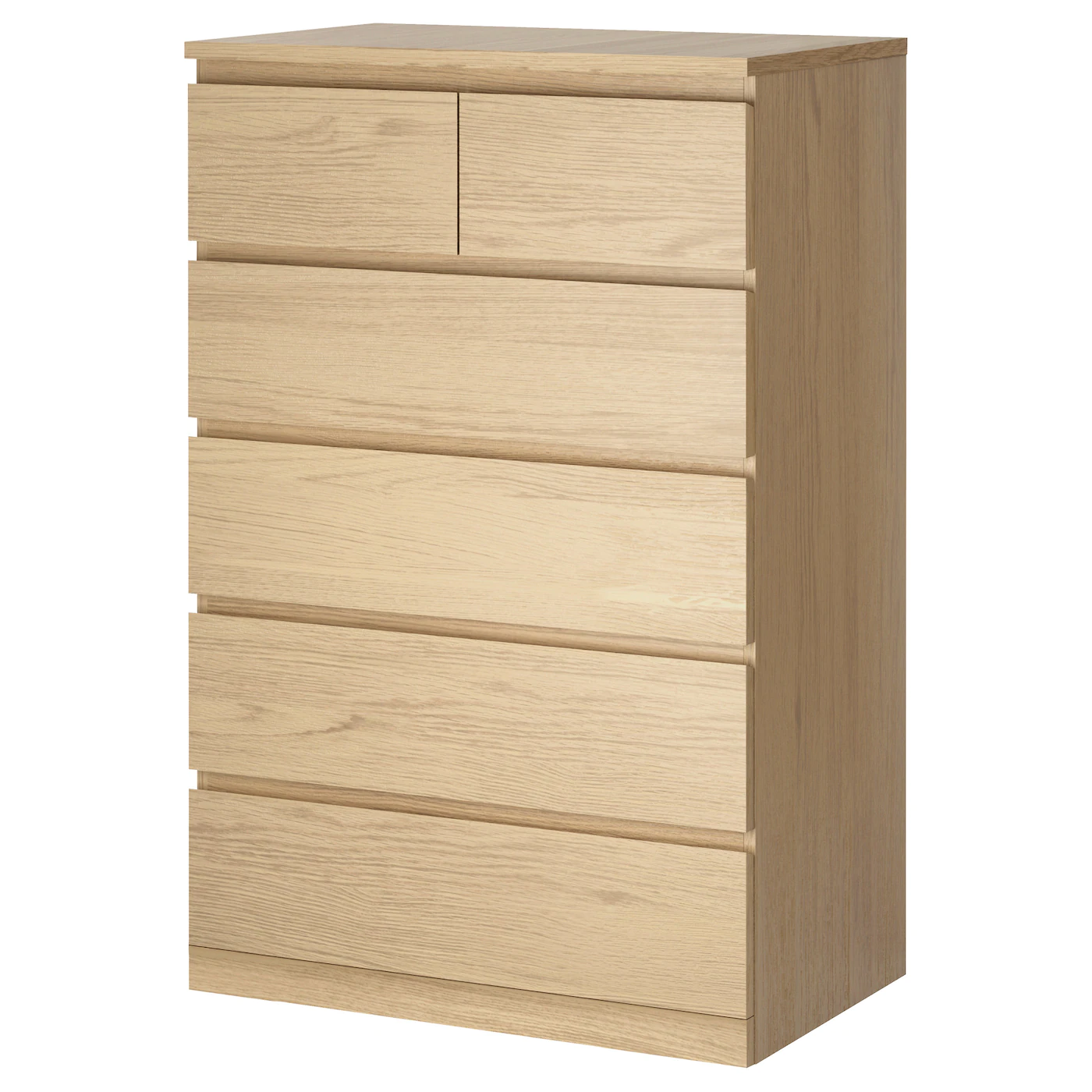 Best Pirce ❤️ IKEA MALM 6drawer Chest White Stained Oak Veneer 31 1/2x48 3/8 " 🧨