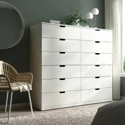Promo ⭐ IKEA NORDLI 12drawer Chest White 63x57 1/8 " ❤️ -Deals Ikea Dressers Store nordli 12 drawer chest white 1051660 pe845644 s5