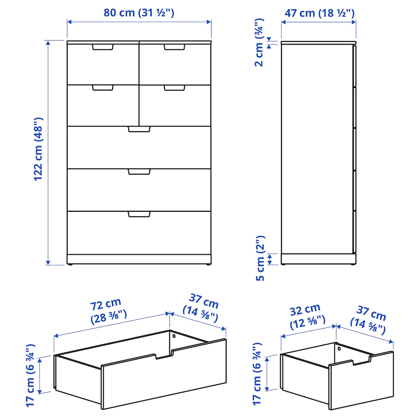 Brand new 🌟 IKEA NORDLI 7drawer 👗 Dresser White 31 1/2x48 " 🎁 5 Brand new 🌟 IKEA NORDLI 7drawer 👗 Dresser White 31 1/2x48 " 🎁 - Image 5