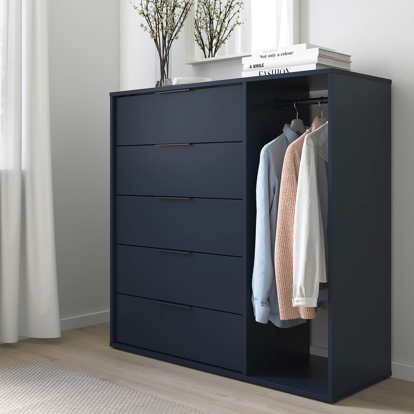 Deals Ikea Dressers Store -Deals Ikea Dressers Store nordmela chest of drawers with clothes rail black blue 0857791 pe711622 s5