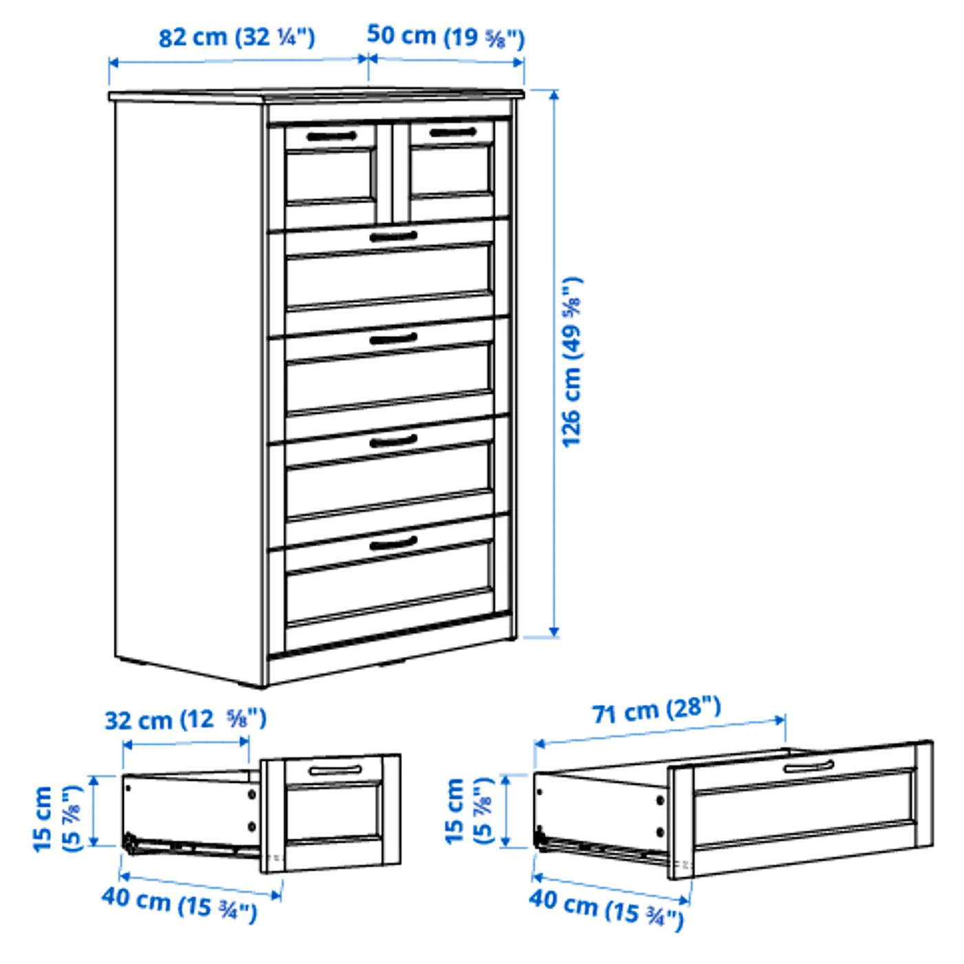 Wholesale ๐ฏ IKEA SONGESAND 6drawer Chest Brown 32 1/4x49 5/8 " ๐ฅ 6 Wholesale ๐ฏ IKEA SONGESAND 6drawer Chest Brown 32 1/4x49 5/8 " ๐ฅ - Image 6
